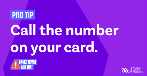 Graphic: Call the number on your card.